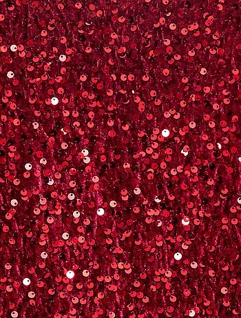 Vestido curto de veludo com lantejoulas