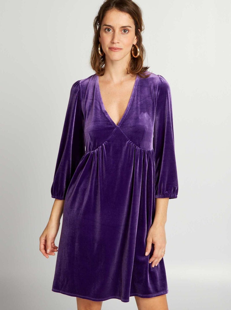 Vestido curto de veludo VIOLETA - Kiabi