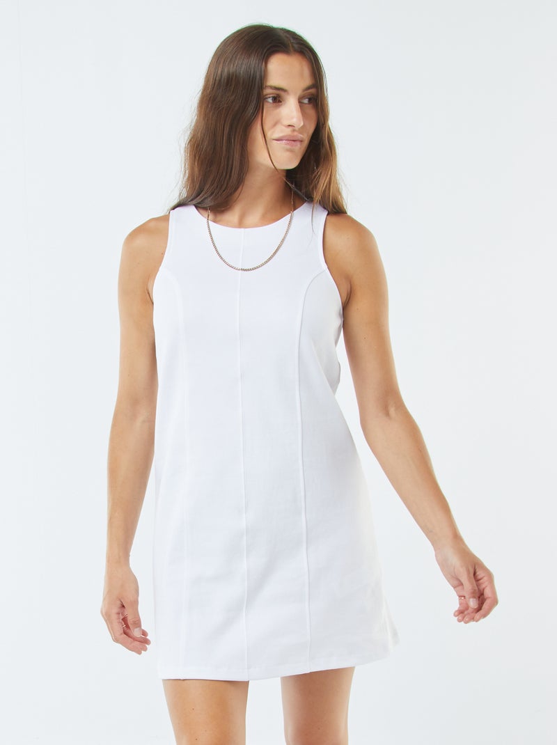 Vestido curto direito Branco - Kiabi
