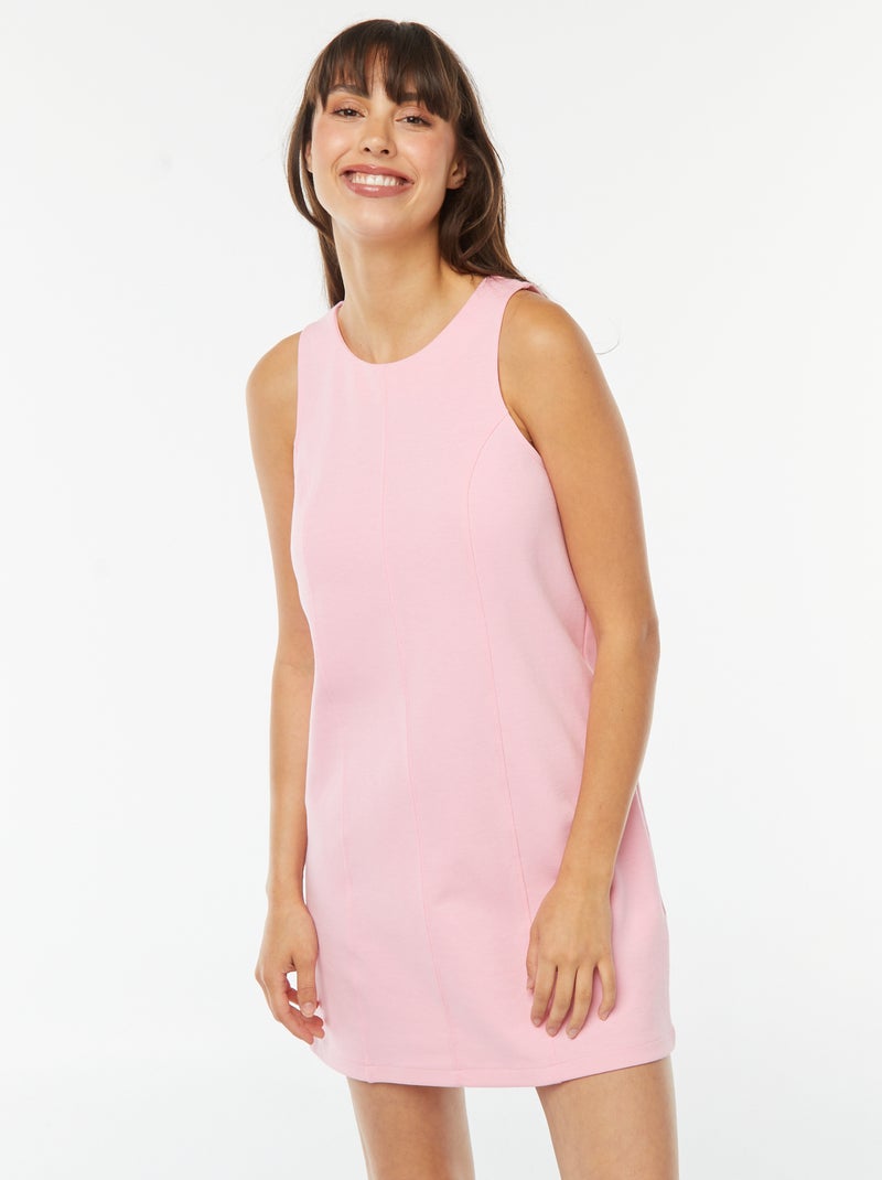 Vestido curto direito Rosa - Kiabi