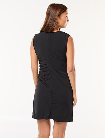 Vestido curto drapeado lateral