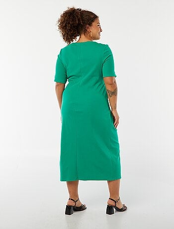 Vestido curto drapeado liso midi