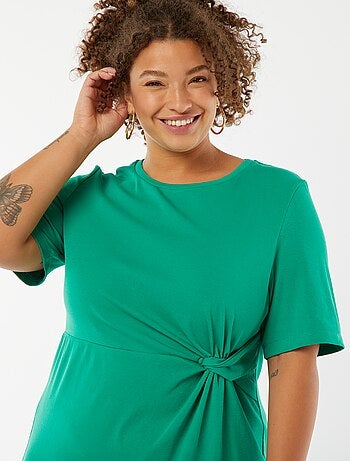 Vestido curto drapeado liso midi