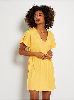 Vestido curto em algodão - Kiabi