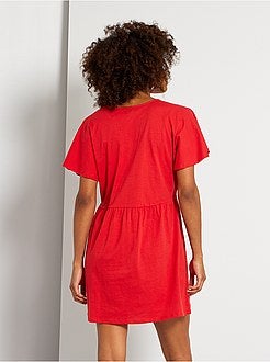 Vestido curto em algodão - Kiabi