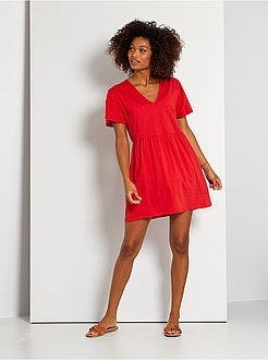 Vestido curto em algodão - Kiabi