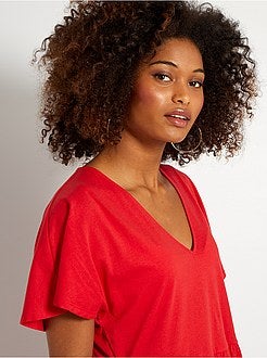 Vestido curto em algodão - Kiabi