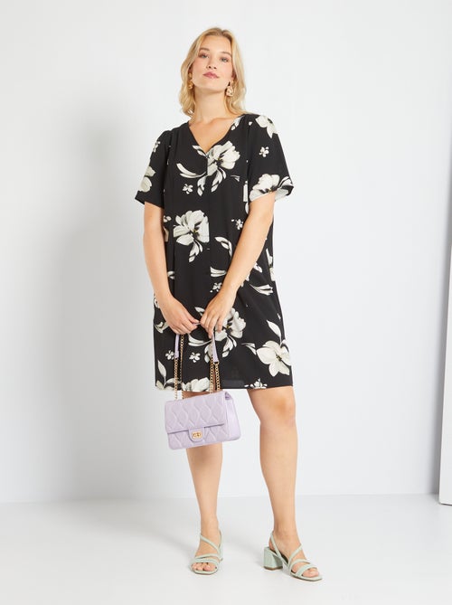 Vestido curto em malha crepe - Kiabi