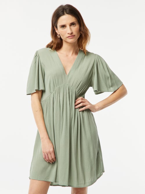 Vestido curto em malha crepe - Kiabi