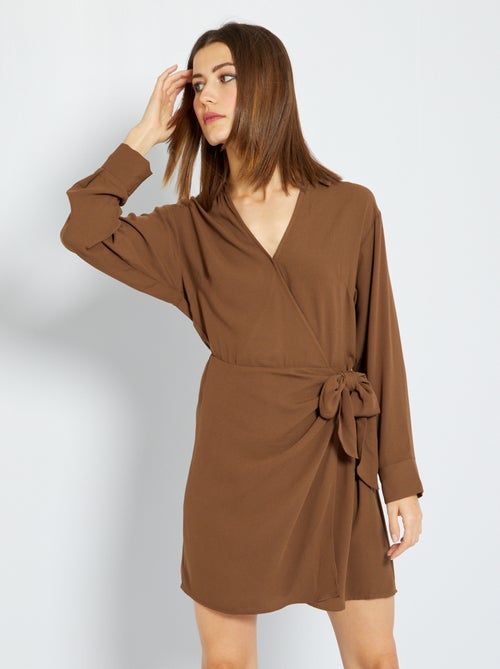 Vestido curto em malha georgette - Kiabi