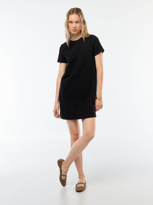 Vestido curto em malha macia canelada - Kiabi