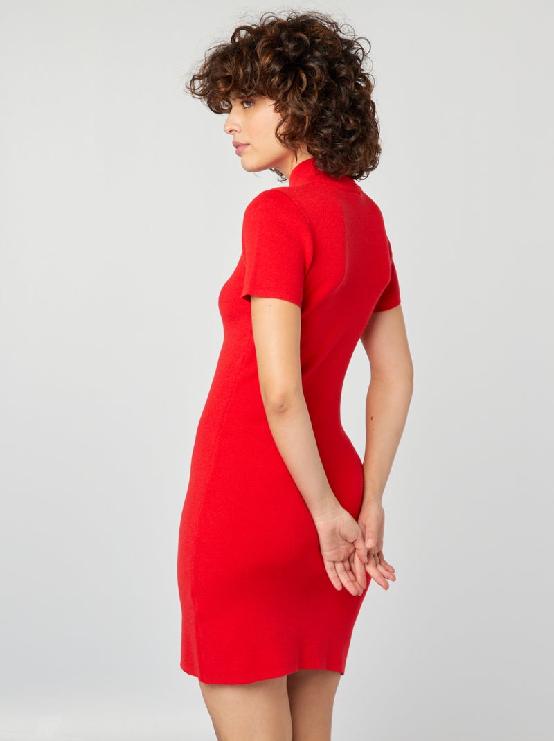 Vestido curto em malha VERMELHO - Kiabi