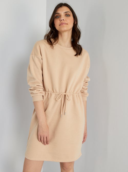 Vestido curto em moletão liso - Kiabi
