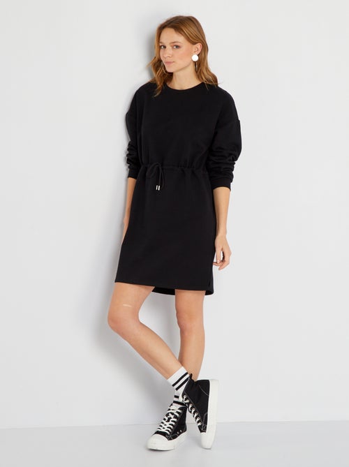 Vestido curto em moletão liso - Kiabi