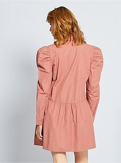 Vestido curto em popelina - Kiabi