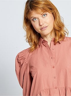 Vestido curto em popelina - Kiabi