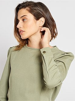 Vestido curto em sarja - Kiabi