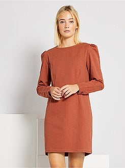 Vestido curto em sarja - Kiabi