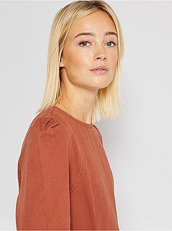 Vestido curto em sarja - Kiabi