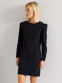 Vestido curto em sarja - Kiabi