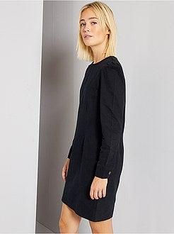 Vestido curto em sarja - Kiabi