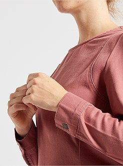 Vestido curto em sarja - Kiabi