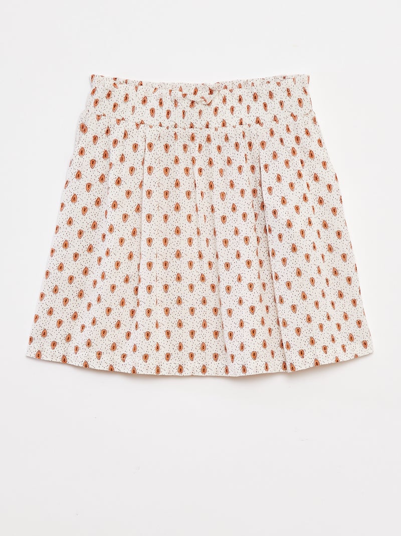 Vestido curto em tecido crepe Branco - Kiabi