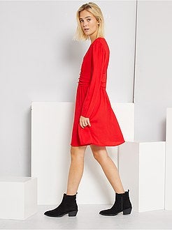 Vestido curto em voile - Kiabi