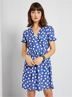 Vestido curto estampado - Kiabi