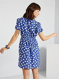 Vestido curto estampado - Kiabi