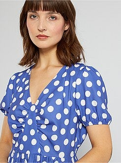 Vestido curto estampado - Kiabi