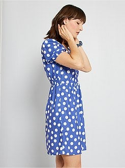 Vestido curto estampado - Kiabi