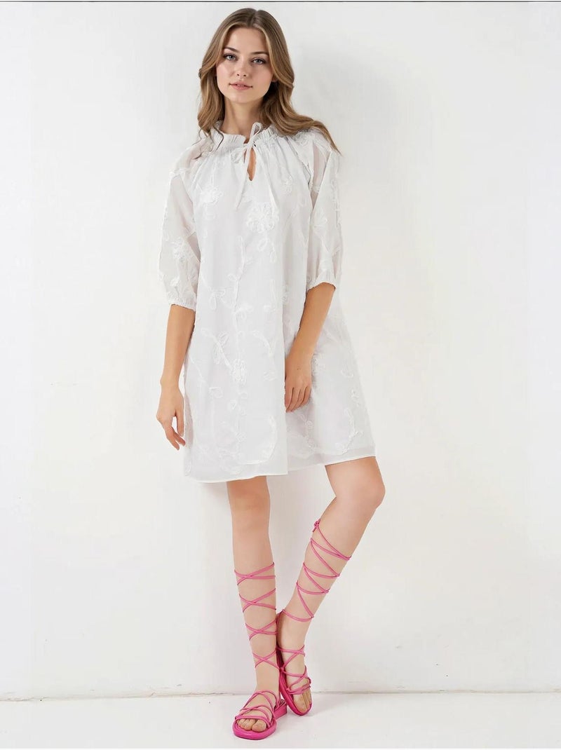 Vestido curto estampado bdart Branco - Kiabi