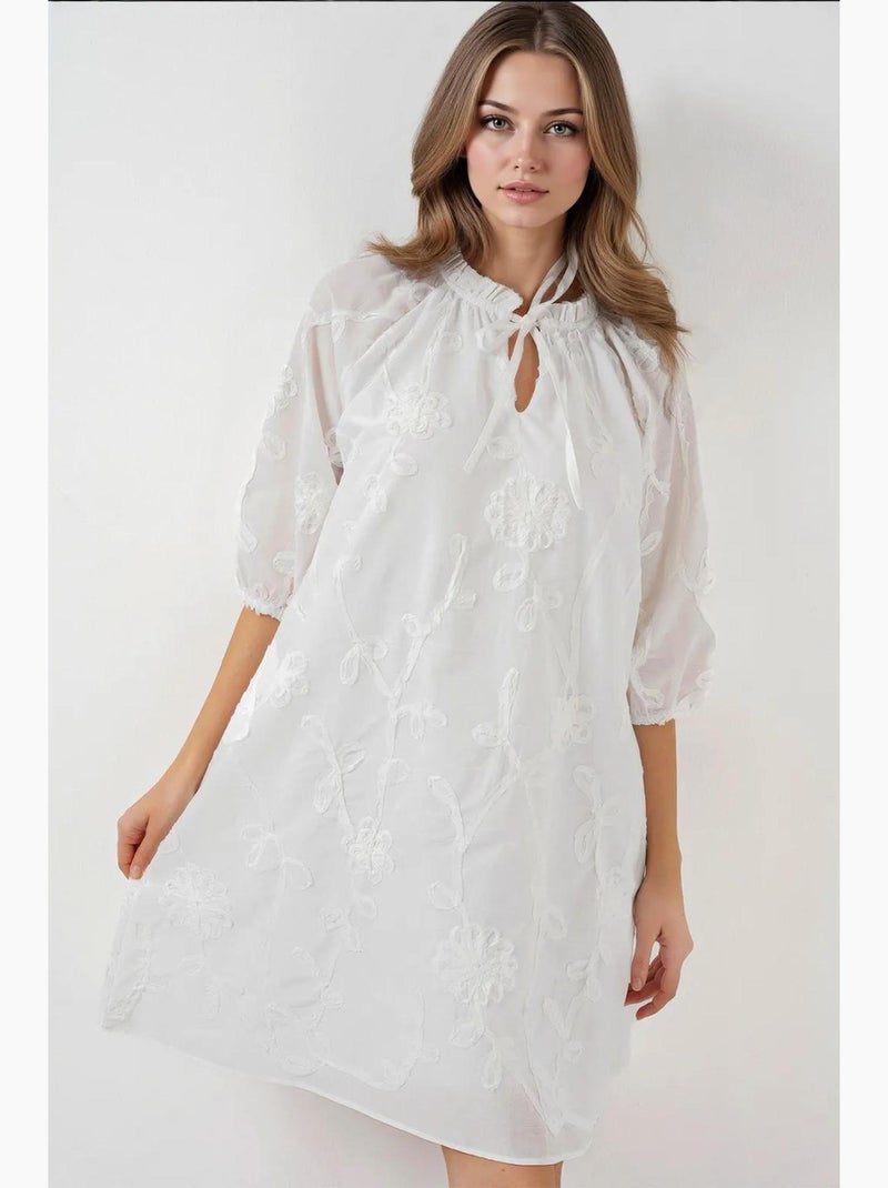 Vestido curto estampado bdart Branco - Kiabi