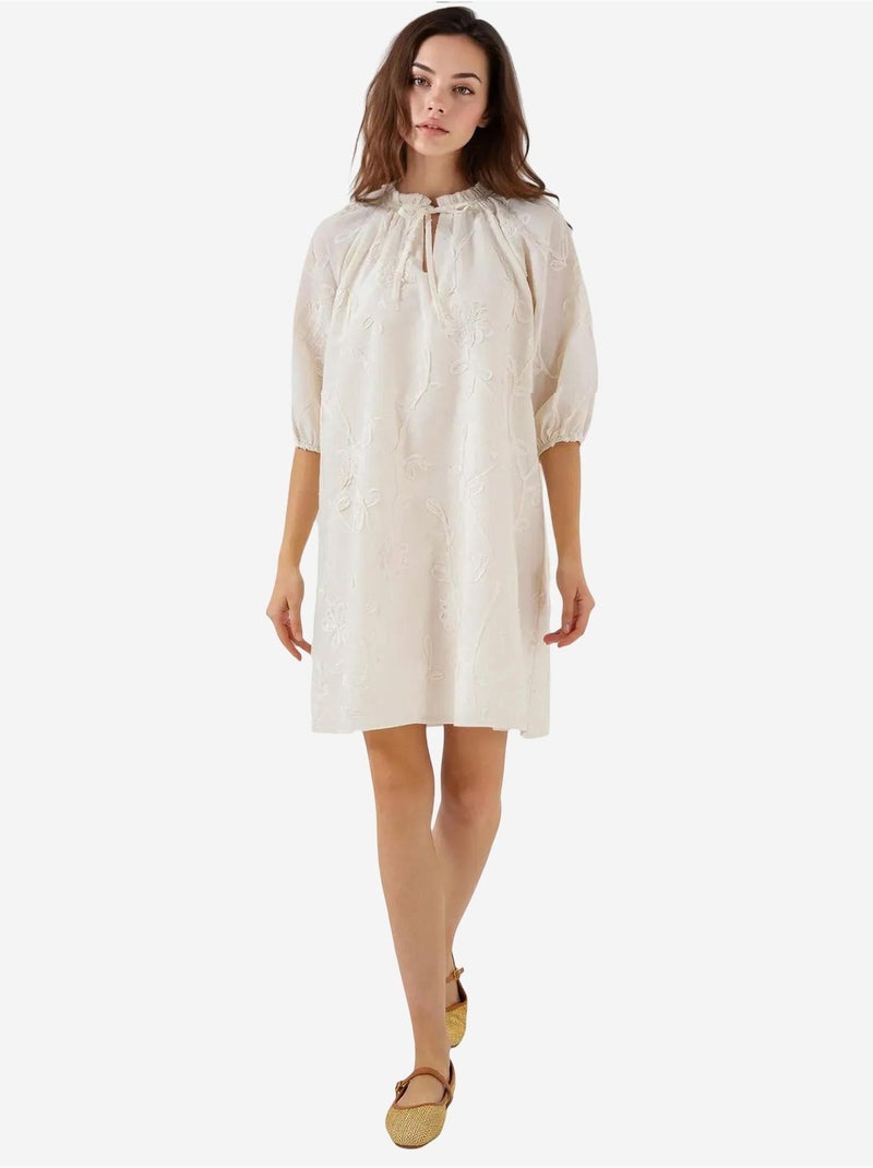 Vestido curto estampado bdart Creme - Kiabi