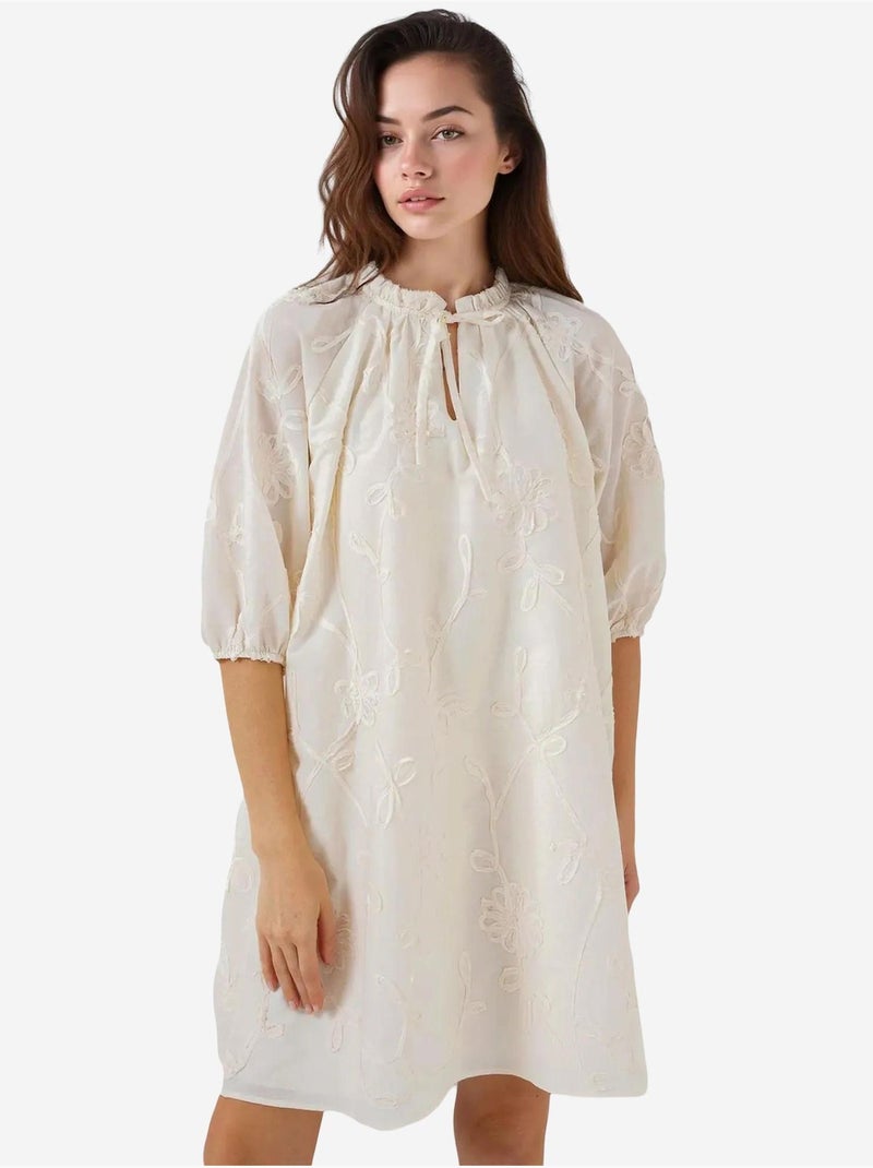 Vestido curto estampado bdart Creme - Kiabi