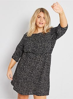 Vestido curto estampado - Kiabi