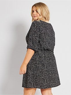 Vestido curto estampado - Kiabi