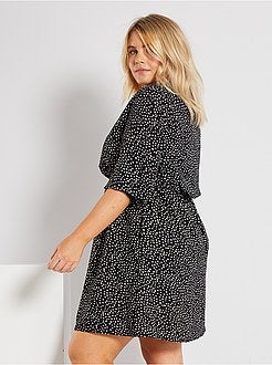 Vestido curto estampado - Kiabi