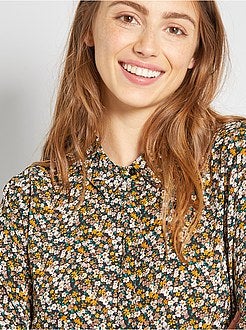 Vestido curto estampado florido - Kiabi