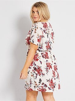 Vestido curto estampado florido - Kiabi
