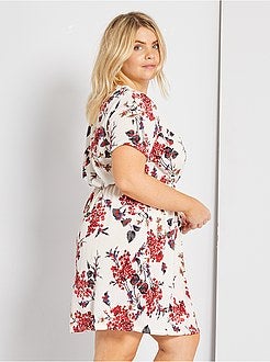 Vestido curto estampado florido - Kiabi