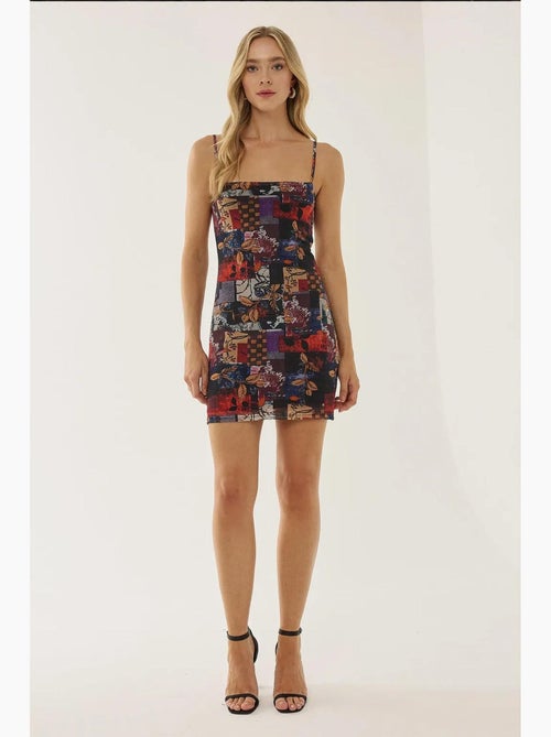 Vestido curto estampado hiccup - Kiabi Vestido curto estampado hiccup - Kiabi