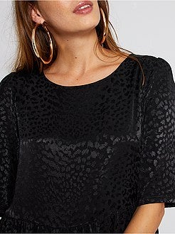 Vestido curto estampado leopardo - Kiabi