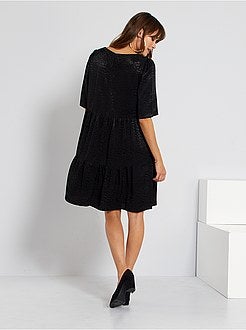 Vestido curto estampado leopardo - Kiabi