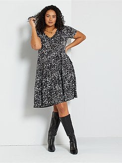 Vestido curto estampado - Kiabi