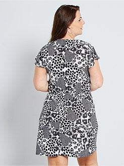 Vestido curto estampado - Kiabi