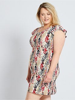 Vestido curto estampado - Kiabi