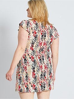 Vestido curto estampado - Kiabi