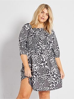 Vestido curto estampado - Kiabi